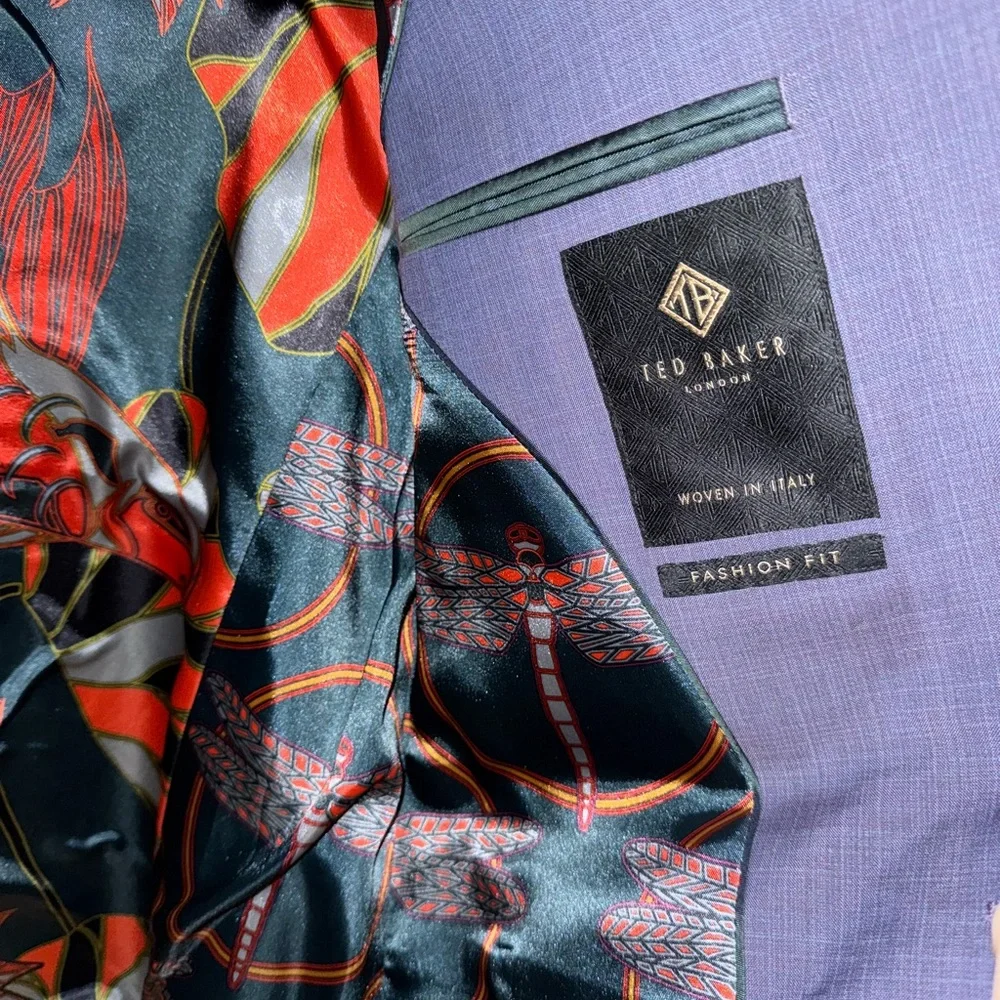 Ted Baker Lilac color wool Suit Stylish Blazer and Trousers Set 40R/32R - Picture 9 of 15